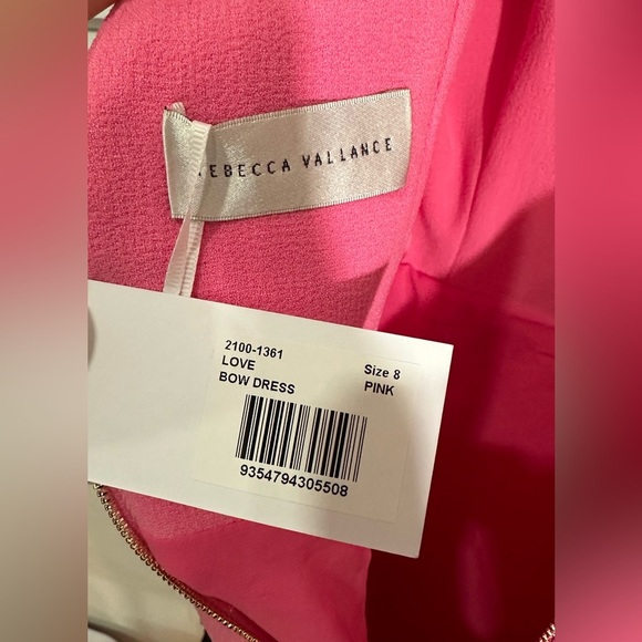 NWT Rebecca Vallance Love One Bow Shoulder Dress Pink 4 - Picture 7 of 16